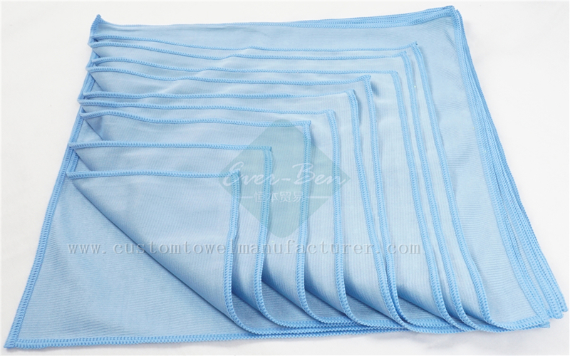 China Bulk best microfiber polishing cloth Supplier Custom Blue Cleaning Cloth Rags Factory